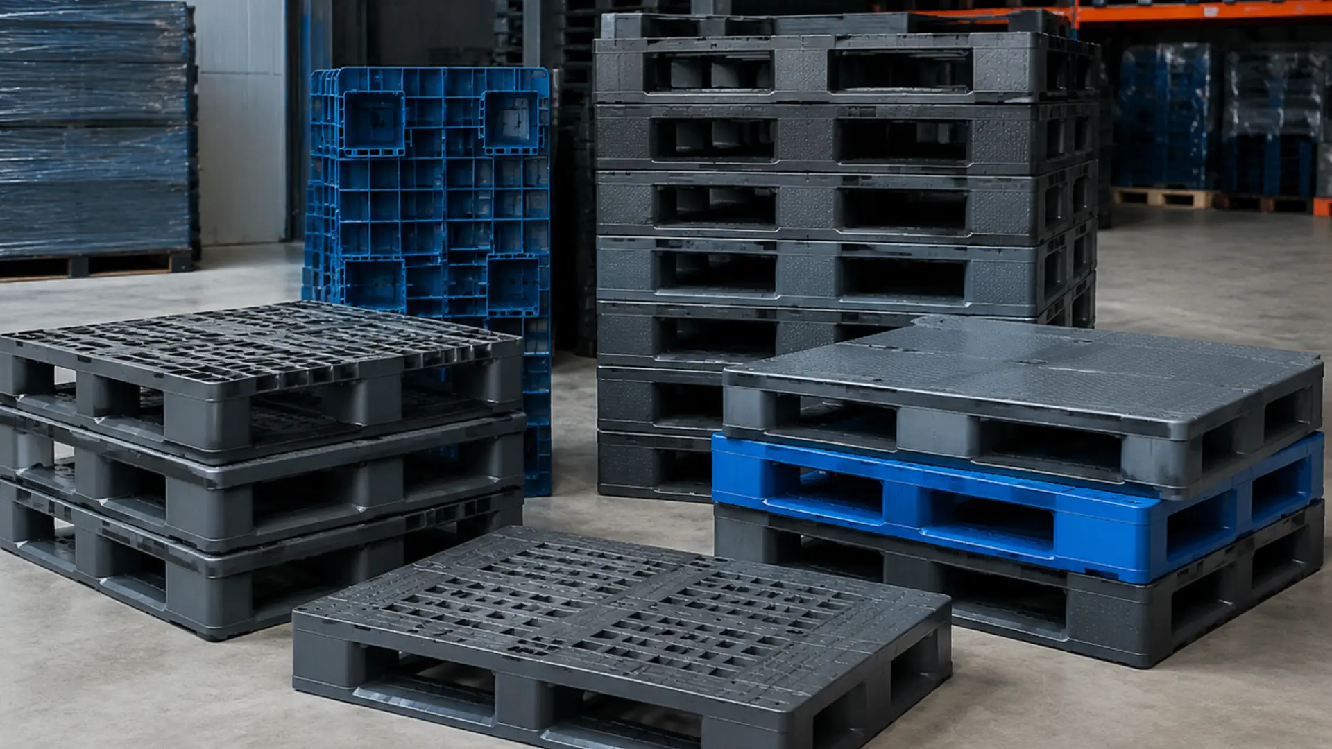 Heavy-duty industrial plastic pallets